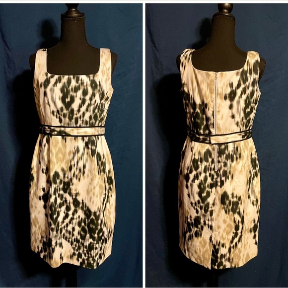 T-Tahari belted knee length dress size 10 - Picture 1 of 9